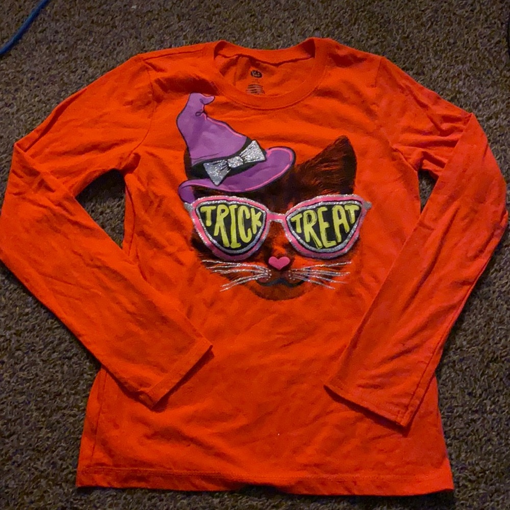 Long sleeve orange,Halloween trick or treat.